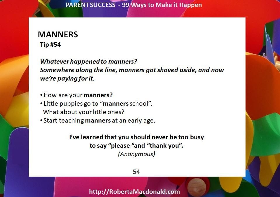 54 Tip Manners Parent Success